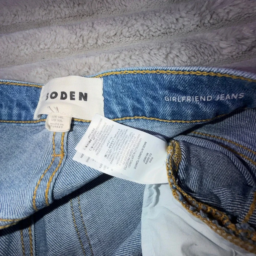 Boden Women's 10L Girlfriend Jeans Blue‎ High Rise Denim Loose Fit Medium Wash